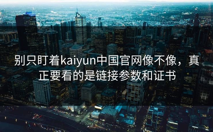 别只盯着kaiyun中国官网像不像，真正要看的是链接参数和证书