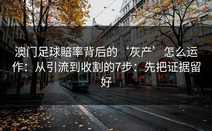 澳门足球賠率背后的‘灰产’怎么运作：从引流到收割的7步：先把证据留好